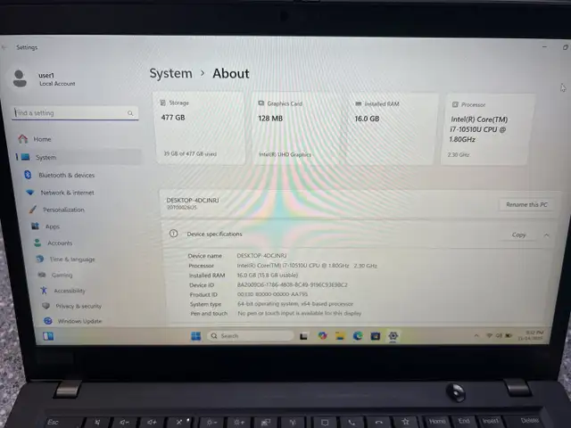 Lenovo ThinkPad T14S Gen 1 I7-10510U 16GB 512GB Laptop in Laptops in Oshawa / Durham Region - Image 3