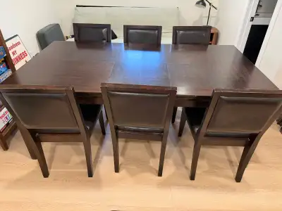 solid wood kitchen table and 6 chairs, View more