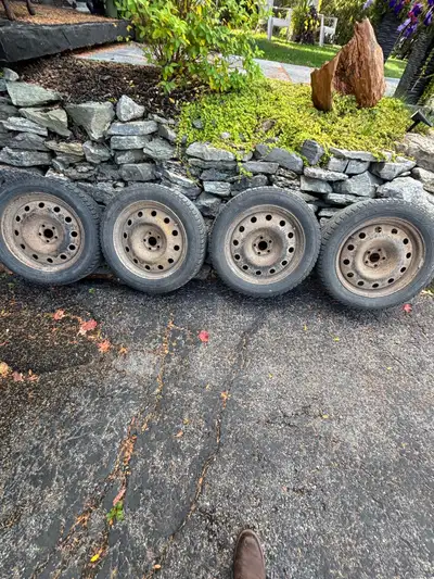 4 winter tires Nokian Norman 5 on steel wheels 5x100 bolt patern fit Subaru crosstrek