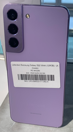 Unlocked Samsung S22 - 128 GB - $369 with 1-year Warranty, View more