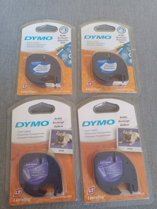 9 Dymo LT LetraTag 91331 Plastic Labels Refll Tape 12mm x 4m 1/2 in Other Business & Industrial in Saskatoon