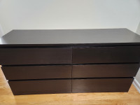 IKEA Malm 6 Drawer Dresser (Black)