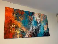70 inch Abstract Color Explosion Painting 