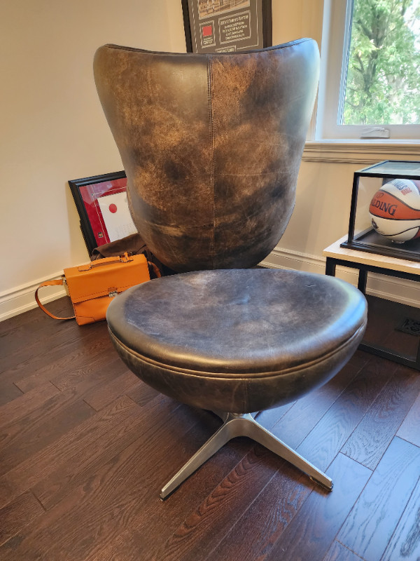 Restoration Hardware 1950 Copenhagen Egg Chair and Ottoman Chairs