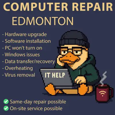 Laptop or PC not working right? Get it fixed today — fast and affordable help in the Edmonton area....