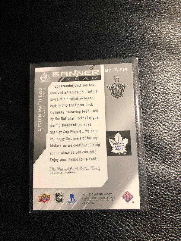 Auston Matthews upper deck patch insert card in Arts & Collectibles in City of Toronto - Image 2