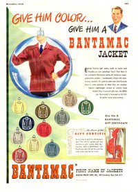 1948 large full-page color ad for Bantamac Jackets