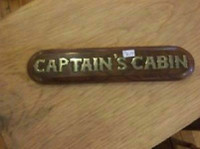 "Captain's Cabin" Brass Door Sign