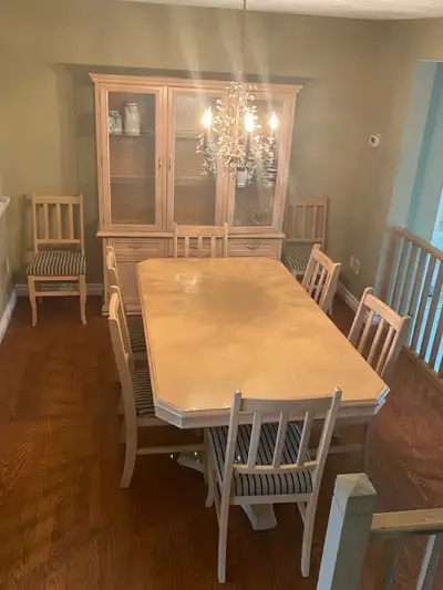 dining room table and matching hutch - moving sale, View more