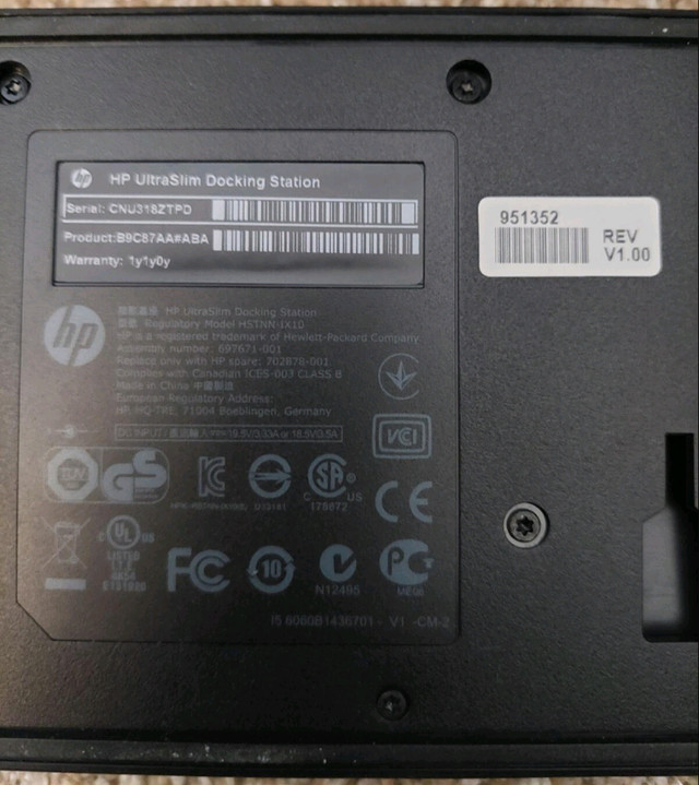 HP UltraSlim Docking Station with power adapter  in Laptop Accessories in City of Toronto - Image 2