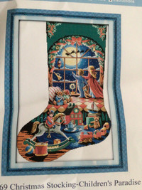 NEW CROSS STITCH KIT - of CHRISTMAS  STOCKING - 27 Inches long.