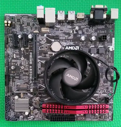 Asus Prime A320M-K MB combo AMD Ryzen 3 2200G 8Gb Adata XPG Ram, View more