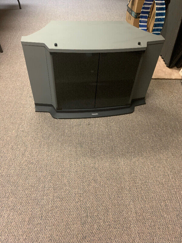 Toshiba GREY Television Swivel TV Stand SV3601R Smoked Glass Drs