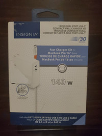 Insignia 140W Dual Port USB C Wall Charger with 8ft. USB C Cable