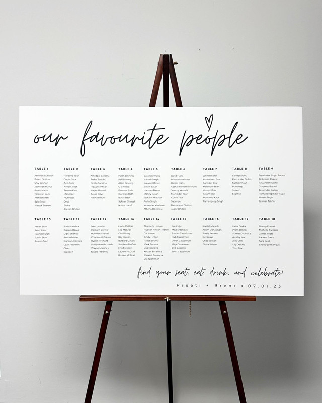 Seating Chart Sign Toronto | Minimal wedding welcome signage in Hobbies & Crafts in Mississauga / Peel Region - Image 2