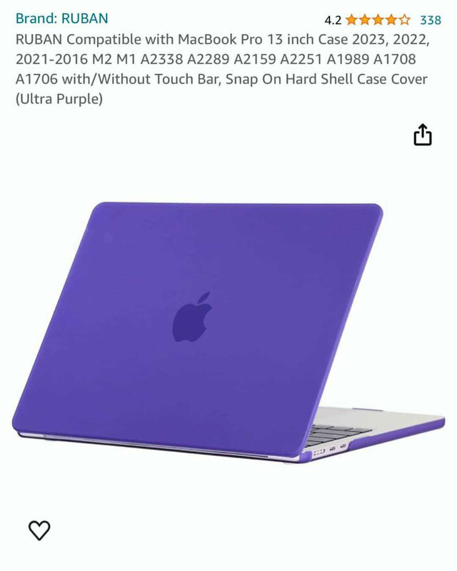 with/Without Touch Bar, Snap On Hard Shell Case Cover (Ultra Pur in Cell Phone Accessories in Mississauga / Peel Region - Image 3
