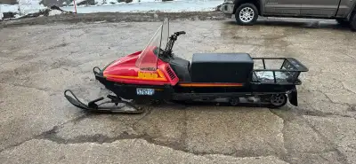 Up for sale is a used Yamaha Bravo long track snowmobile, perfect for winter adventures! This snowmo...