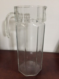 Glass pitcher 10.5” tall