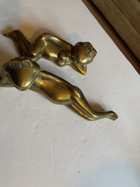 solid Brass Frog Boy and girl 
