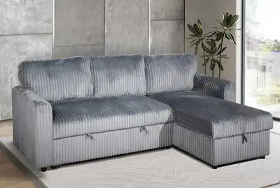 Brand new Corduroy sectional sofa with chaise, View more