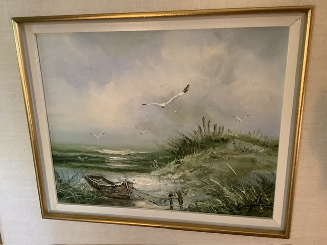 Vintage Seascape Oil Painting by the Artist Engel in Arts & Collectibles in Belleville - Image 3