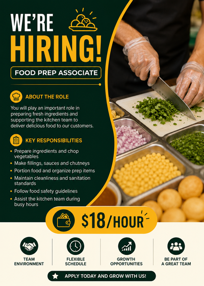 Indian Fast Food Restaurant  -  Job in Mississauga, View more
