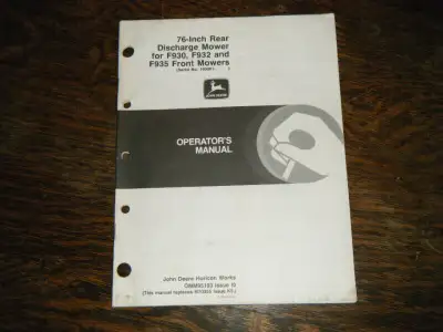John Deere 79" Rear Discharge Mower  Operators Manual, View more
