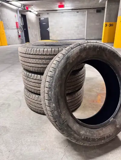 Used all season tires for Jeep Wrangler. Used for only 1 summer. Washed now so it is very clean. Can...