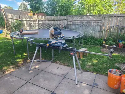 10 inch Ryobi sliding bevel miter saw with dewalt blade (used maybe 10 times), also comes with miter...