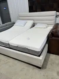 King adjustable bed with mattresses 