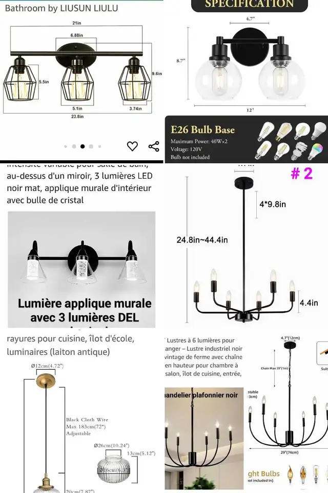 Neuf; Plusieurs lumières plafonnier suspendu ou applique murale in Indoor Lighting & Fans in City of Montréal - Image 5