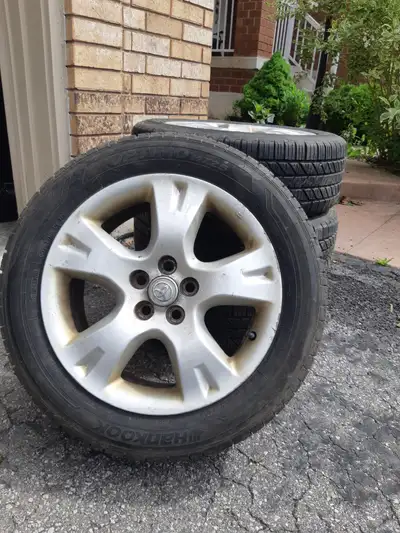 4 used tires (with Rims) for sale. Hankook Optimo P205/55R16. Good condition. Asking for $300