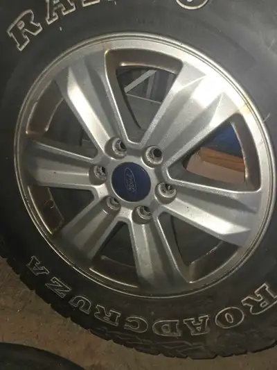 17" rims and tires off a 2013 F150. Rims have tires on them but tires are well past their prime. Ask...