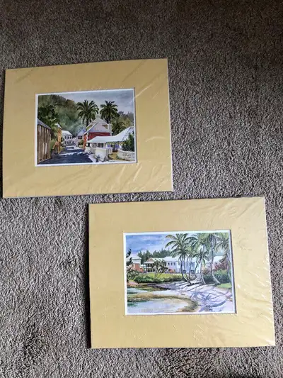 Vintage Bermuda Prints + Matting (2), never used (Brampton), View more