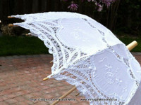 Brand New Large Victorian Lace Parasol Hand Fan Umbrella Wedding