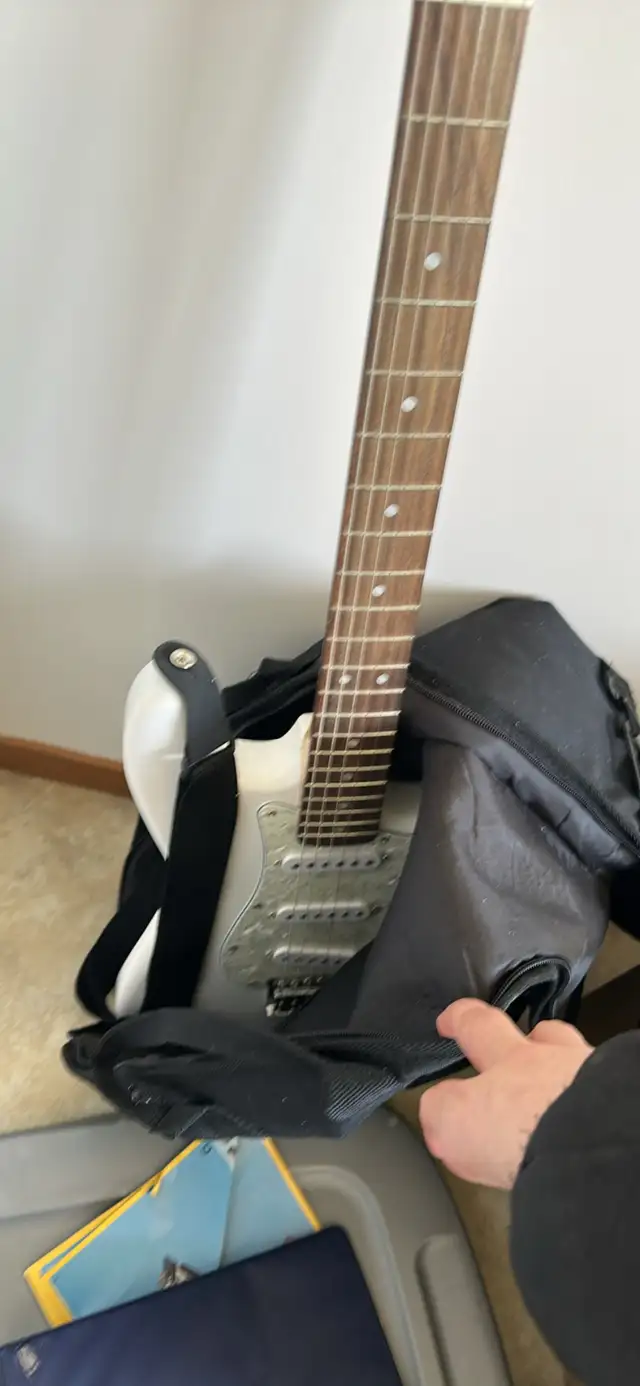 squier guitar with amp and bag ,stand in Guitars in Edmonton - Image 3