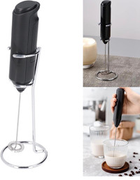 new Electric Milk Frother Handheld with Stand Design Battery Pow