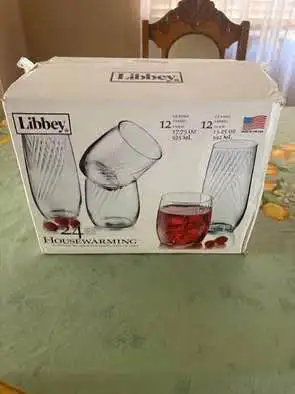 Libbey glassware set (New) (24 glasses)(Giving away for FREE), View more