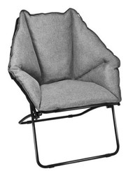 Gray Metal Frame Saucer Padded folding chair