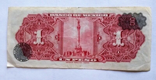 Un billet d'un peso aztèque Banco de Mexico daté du 25/01/61. dans Art et objets de collection  à Ville de Montréal - Image 2