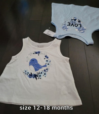 Girl's size 12-18 months set of 2 tank tops (new with tag)