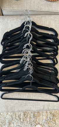 48 Black Velvet Standard Clothes Hangers