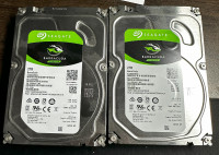 Two Seagate Barracuda 2TB hard drives for sale