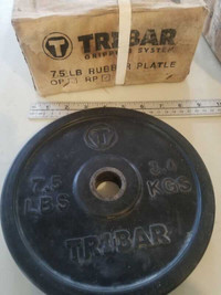  weight plates* rubberized, 1 inch, 7.5 pounders *$1 per pound*