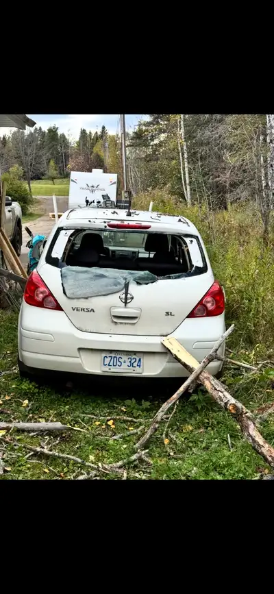 Not saftied and not sure what needs for a safety. Back windshield smashed as seen in photo. As is