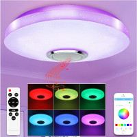 RGB LED Dimmable Ceiling Light with Bluetooth Speaker, 12", 36W
