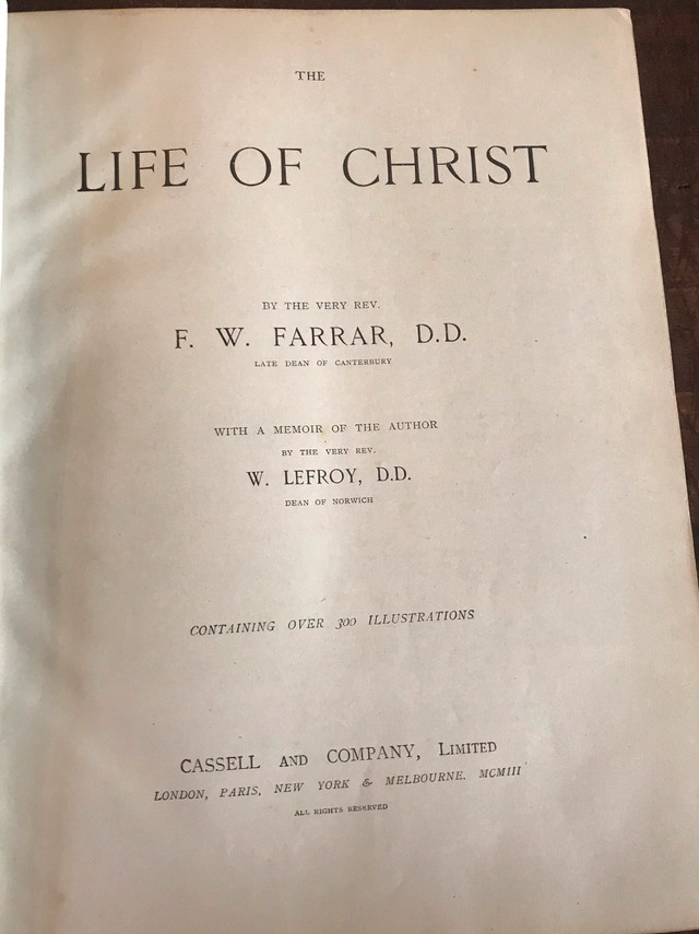 Antique Book “Life of Christ” in Non-fiction in Ottawa - Image 2