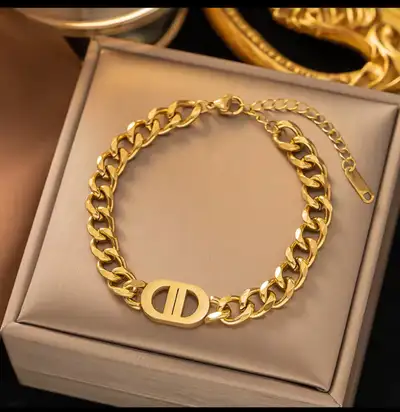 18k gold plated stainless steel bracelet, View more
