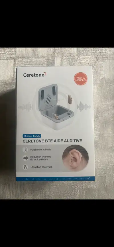 Ceretone hearing aids never used comes with everything in box & pictures. Goes for $270 on Amazon Co...