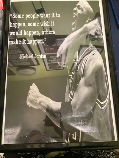 Micheal Jordan Motivational Framed Quoted Poster that’s 20 inches long 14 inches wide